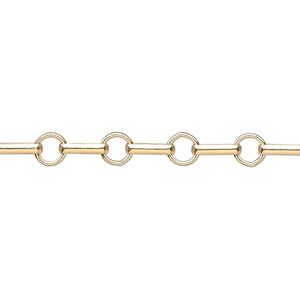 Chain 1pkg1 14Kt gold-filled bar & link, 5mm, 5 foot unfinished