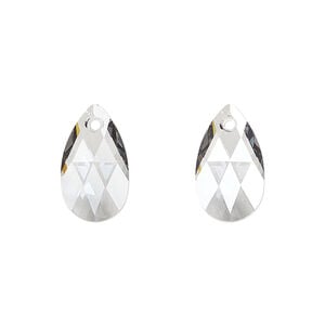 Drop 1pkg144 crystal urban grey, Swarovski&reg;, 16x9mm pendant pear 6106