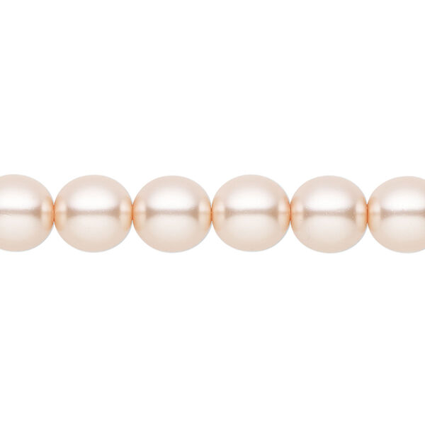 Bead, Czech pearl-coated glass druk, opaque pearl, 8mm round. Sold per 15-1/2" to 16" strand. image number 0