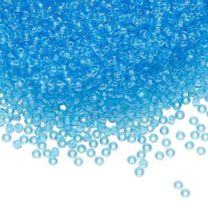 Seed bead, Preciosa Ornela Czech glass, pkg/500g, #11 rocaille, transparent sky blue, (60010).