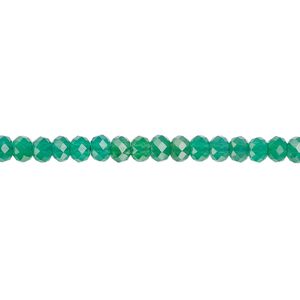 Green onyx 1pkg1, faceted round bead 12 inch 3mm