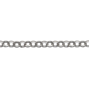 Chain 1pkg1 rolo, 4mm, stainless steel 5 foot unfinished