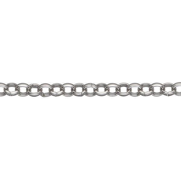 Chain 1pkg1 rolo, 4mm, stainless steel 5 foot unfinished image number 0
