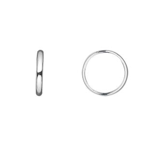 Jump ring, sterling silver, 14mm soldered round, 12mm inside diameter, 12 gauge. Sold per pkg of 4.
