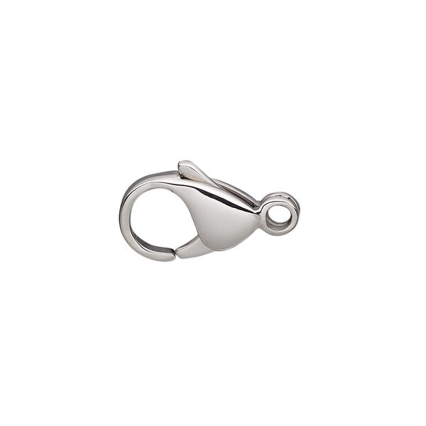 Clasp, lobster claw, stainless steel, 15x10mm round. Sold per pkg of 2. image number 0