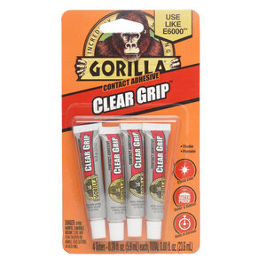 Adhesive 1pkg4, GORILLA Glue&reg; Clear Grip&trade;, 0.2 ounce tubes