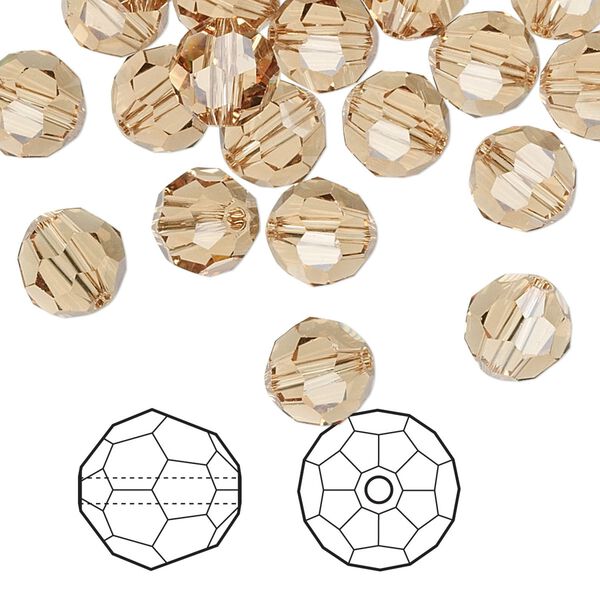 Bead 288pk light Colorado topaz, Swarovski® 8mm round 5000 image number 0