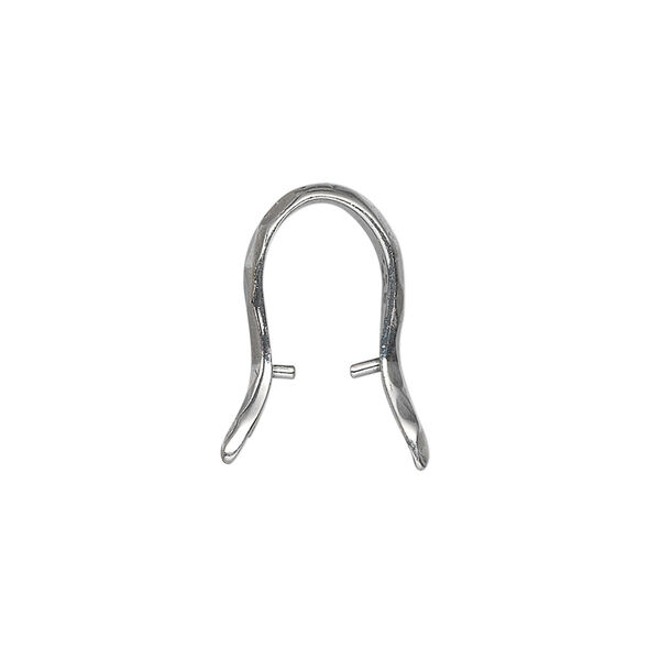 Bail, JBB Findings, ice-pick, antiqued sterling silver, 20x6mm faceted branch, 10mm grip length. Sold individually. image number 1