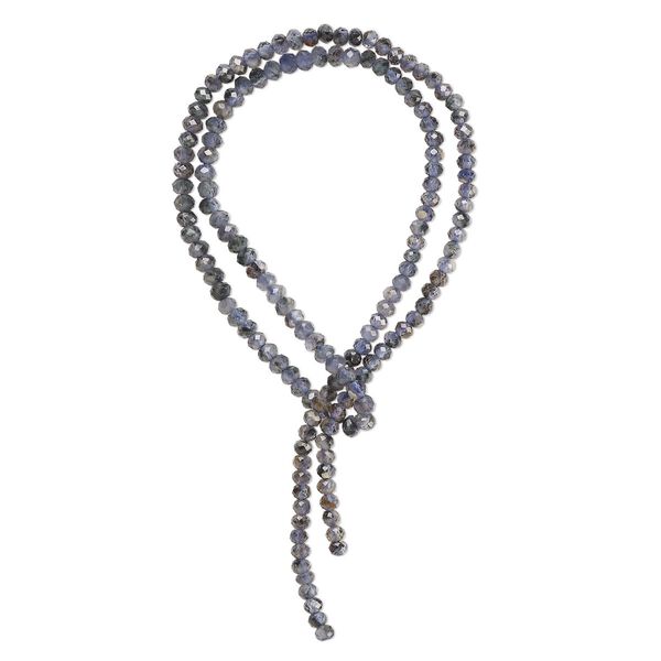 Iolite 1pkg1, hand-cut faceted round bead natural 13 inch 2.5-4mm image number 0