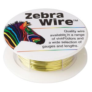 Wire, Zebra Wire™, color-coated copper, light lime, round, 22 gauge. Sold per 15-yard spool.