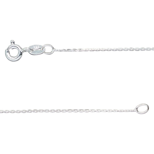 Sterling silver 1pkg1, flat cable Gossamer™ chain 18 inch / springring clasp 0.65mm image number 0