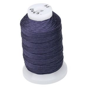 Thread, Purely Silk™, navy blue, size FF. Sold per 115-yard spool.