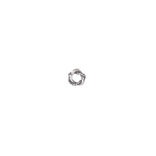 Jump ring, antiqued sterling silver, 5mm twisted and smooth soldered round, 2mm inside diameter, 1.5mm thick. Sold per pkg of 10. image number 0