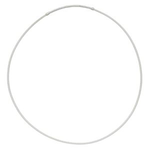 Neckwire, sterling silver and steel, 2.5mm mesh coil, 20 inches with 3.5mm friction clasp. Sold individually.