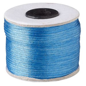 Cord, Satinique™, satin, dark turquoise, 1mm. Sold per 200-foot spool.