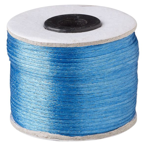 Cord, Satinique™, satin, dark turquoise, 1mm. Sold per 200-foot spool. image number 0