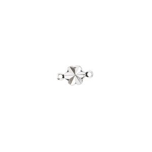 Link, silver-plated brass, 10.5mm corrugated round flower. Sold per pkg of 100.