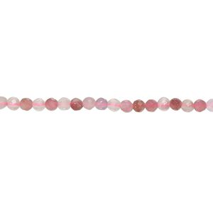 Tourmaline / pink tourmaline / quartz crystal 1pkg1, faceted round bead natural 15.5 inch 2.8-3.2mm