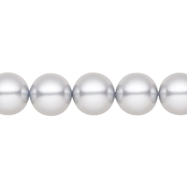 Pearl 50pk light grey, Preciosa Czech crystal 10mm round image number 0