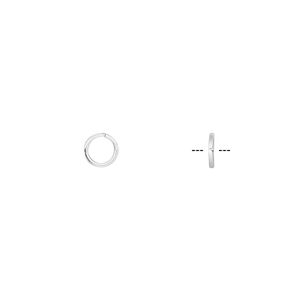 Jump ring, sterling silver, 5mm round square wire, 3.8mm inside diameter, 22 gauge. Sold per pkg of 20.