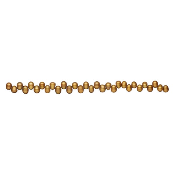 Freshwater pearl 1pkg1, top-drilled rice, 14 inch golden copper 9x8mm-11x9mm cultured image number 1
