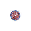 Bead, Egyptian glass rhinestone / epoxy / resin, cobalt blue / pink / white, 14mm round with pav&eacute; wave design. Sold individually. image number 1
