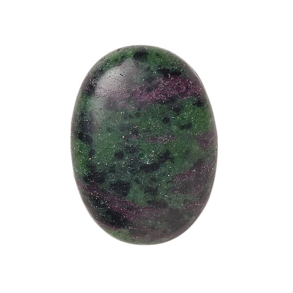 Cabochon, ruby in zoisite (natural), medium to dark, 30x22mm calibrated oval, B grade, Mohs hardness 6 to 7. Sold individually. image number 0