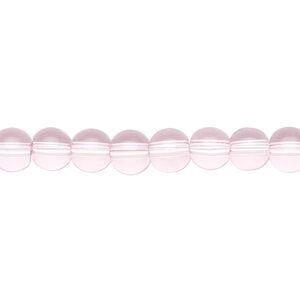 Bead, glass, pink, 6mm round. Sold per 36-inch strand.
