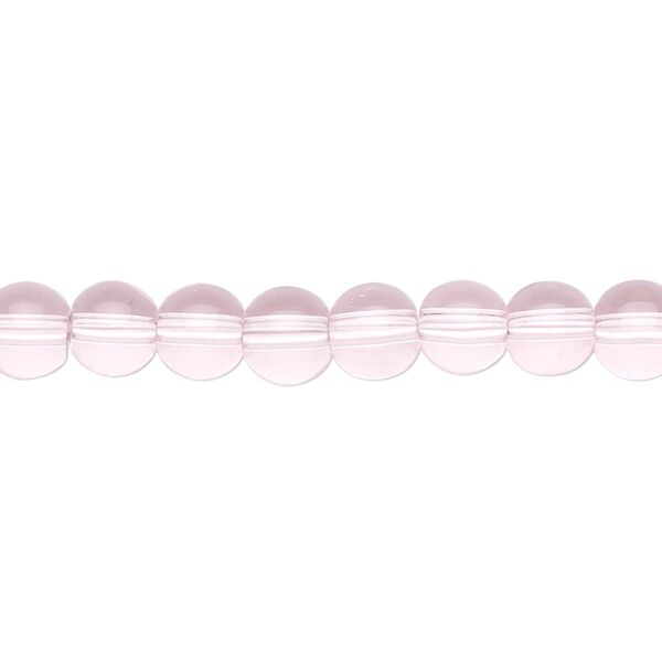Bead, glass, pink, 6mm round. Sold per 36-inch strand. image number 0