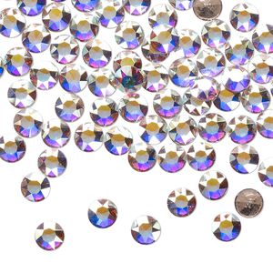 Round stone 72pk crystal AB foil back, Swarovski® hotfix 4.6-4.8mm light round SS20 1098