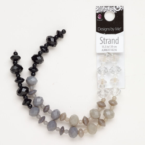 Glass 1pkg1, mixed shapes bead mixed colors mix 15 inch 4mm-12x8mm image number 0