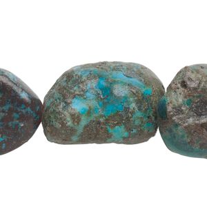 Turquoise 1pkg1, rough nugget bead 15.5-16 inch large