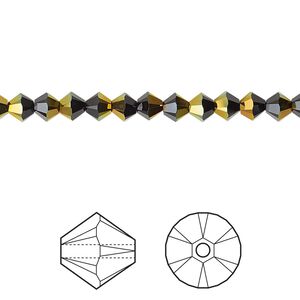 Bead 48pk jet astral pink, Crystal Passions® 4mm bicone 5328