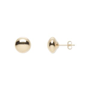 Earring, 14Kt gold, 8mm saucer with post. Sold per pair.