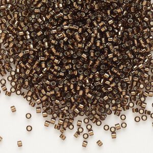 Seed bead, Delica®, glass, pkg/50g, #11 round, transparent silver-lined root beer (DB-0150).