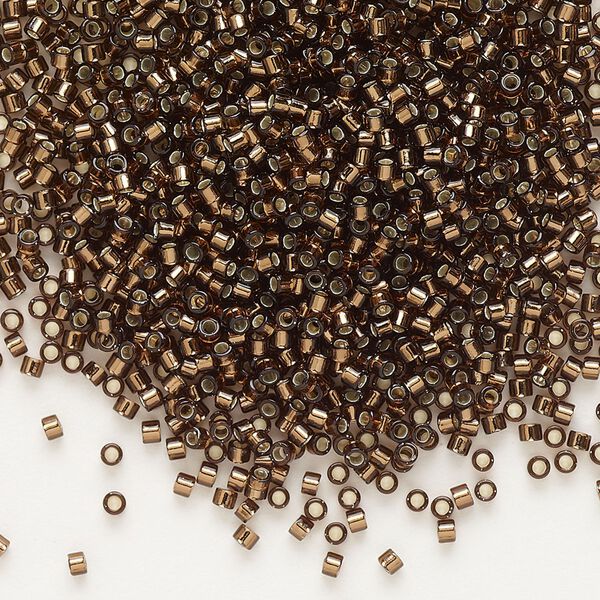 Seed bead, Delica®, glass, pkg/50g, #11 round, transparent silver-lined root beer (DB-0150). image number 0