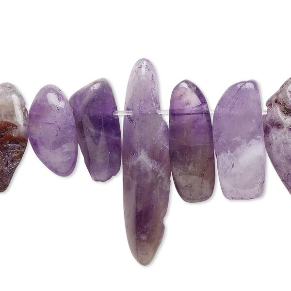 Bead, amethyst (dyed), extra-large Hawaiian chip, Mohs hardness 7. Sold per 8-inch strand. image number 0