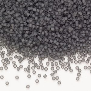 Seed bead, Miyuki Delica®, glass, pkg/50g, #11 round, opaque matte glazed luster grey.