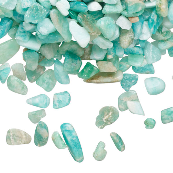 Inlay chip, amazonite (natural), mini undrilled tumbled polished chip, Mohs hardness 6 to 6-1/2. Sold per 1-pound pkg. image number 0