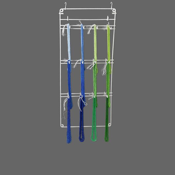 Wall display, painted steel, white, 26 x 11 x 4-1/2 inches with mounts and top hooks. Sold per pkg of 5. image number 0