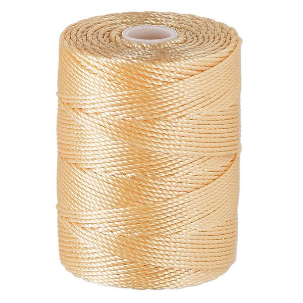 Thread, C-Lon®, nylon, apricot, 0.5mm diameter. Sold per 92-yard spool. image number 0