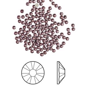 Flat back 144pk iris foil back, Crystal Passions® 1.7-1.9mm rose round SS5 2058