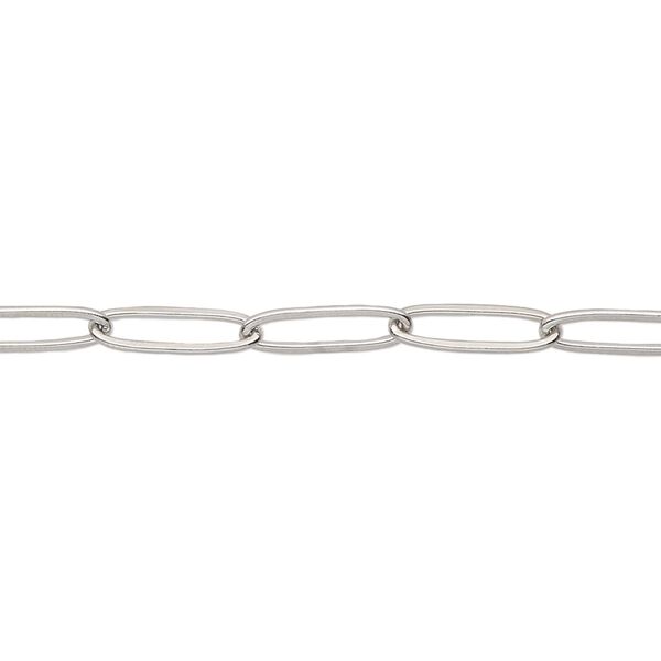 Chain, stainless steel, 3.6mm paperclip. Sold per pkg of 5 feet. image number 0