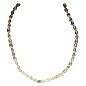 Lemon smoky quartz / lemon quartz 1pkg1, hand-cut faceted oval bead 13 inch 7x6mm-10x7mm