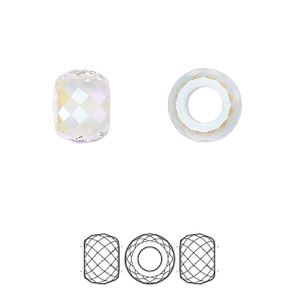 Bead 12pk crystal shimmer 2X, Swarovski® 11x7.75mm briolette XXL hole 5043 image number 0