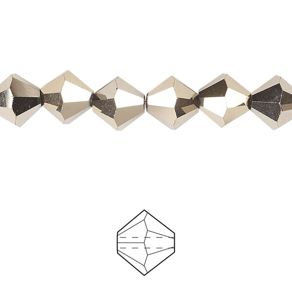 Bead 72pk opaque crystal aurum 2X, Celestial Crystal® 8mm bicone image number 0