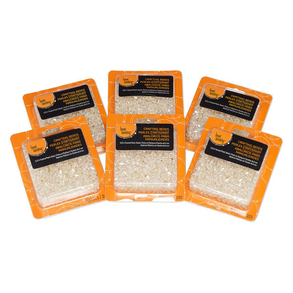 Bead, acrylic, pale yellow AB, 6mm faceted bicone. Sold per pkg of 4,200. image number 0