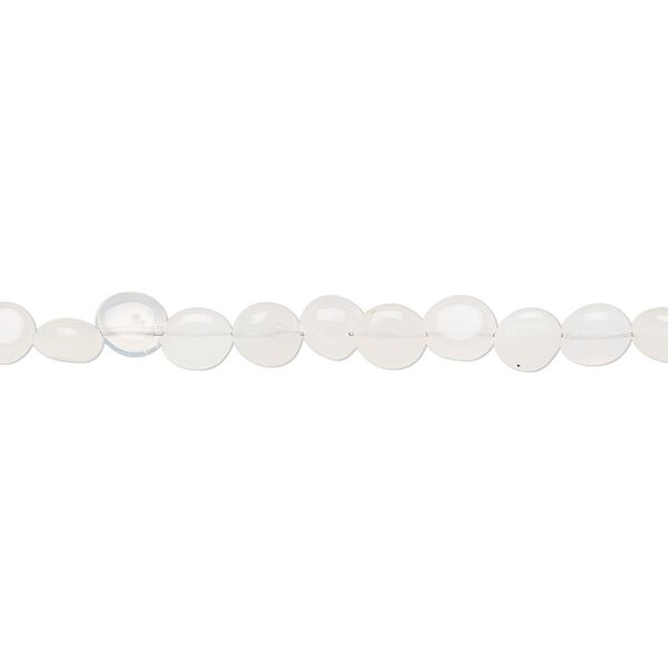 Ethiopian white opal 1pkg1, pebble bead natural 15.5-16 inch small image number 0