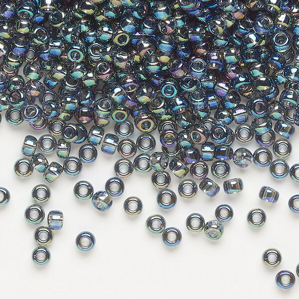 Seed bead, Miyuki, glass, pkg/50g, #8 rocaille, translucent rainbow grey (RR-249). image number 0