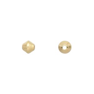 Bead, gold-plated brass, 6mm double cone. Sold per pkg of 100.